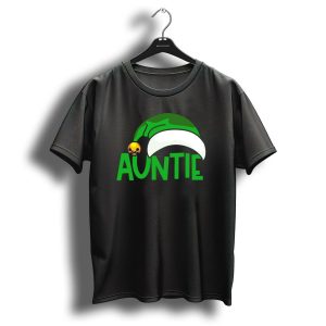 Auntie Green Elf Hat Funny Christmas Matching T-Shirt