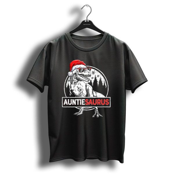 Auntiesaurus Santa Hat Dinosaur Christmas Rex T Shirt 1 t shirt 1