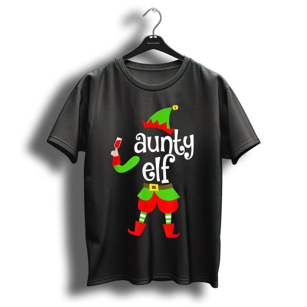 Aunty Elf Christmas Wine Lover Holiday T Shirt 1 t shirt 1 1
