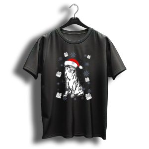 Australian Shepherd Santa Hat Christmas Presents Snowflakes T Shirt