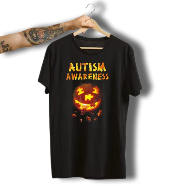 Autism Awareness Halloween Pumpkin Puzzle T Shirt t shirt 1