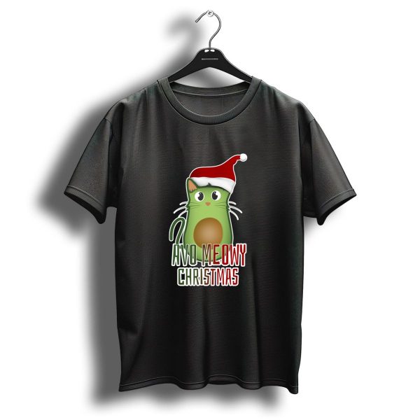 Avo Meowy Christmas Cat With Santa Hat T Shirt 1 t shirt 1