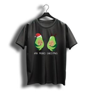 Avo Merry Christmas Santa Hat Reindeer Avocado T-Shirt