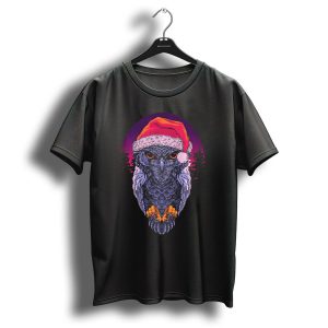 Awful Christmas Owl With Santa Hat For New Year T Shirt