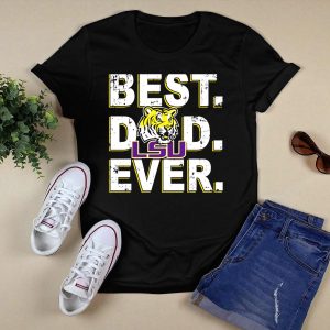 Best Dad Ever Lsu Tigers Logo Fan Support T-Shirt