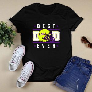 Best Dad Ever Lsu Tigers Helmet T-Shirt