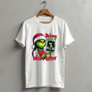 Babies Make My Heart Grow Grinch Christmas Ultrasound T-Shirt
