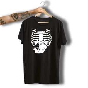 Baby Belly Pregnancy Skeleton Halloween Mom To Be T-Shirt