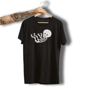 Baby Gothic Skeleton Fetus Halloween T-Shirt