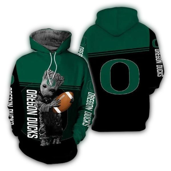 Baby Groot Hug Ball Oregon Ducks AOP Hoodie 1