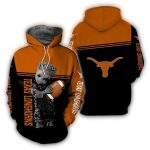 Baby Groot Hug Ball Texas Longhorns All Over Print Hoodie