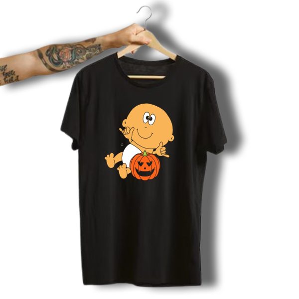 Baby Halloween Pumpkin And Spider T Shirt t shirt 1