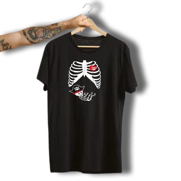 Baby Pirate Pregnant Skeleton Xray Halloween T Shirt 1 t shirt 1