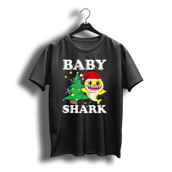 Baby Shark Christmas Tree Santa Hat T Shirt t shirt 1