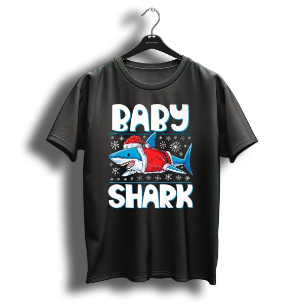 Baby Shark Santa Hat Christmas Snowflakes T Shirt 1 t shirt 1