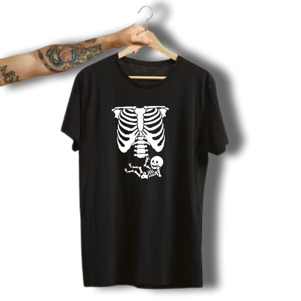 Baby Skeleton Ribs Halloween Maternity Pregnant Costume Idea T Shirt 1 t shirt 1