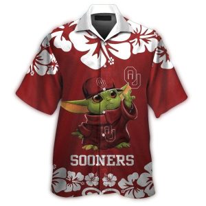 Baby Yoda Flower With Oklahoma Sooners Hawaiian Shirt