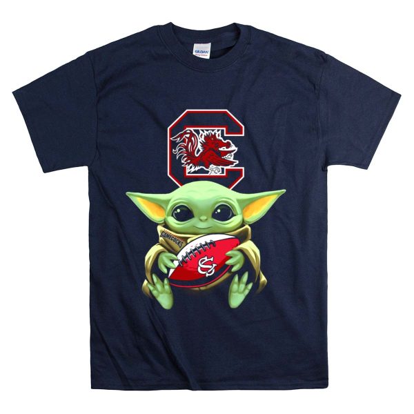 Baby Yoda Gamecocks South Carolina Football Fan T Shirt 1 Navy