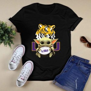 Baby Yoda Hug Lsu Tigers Ball Shirt