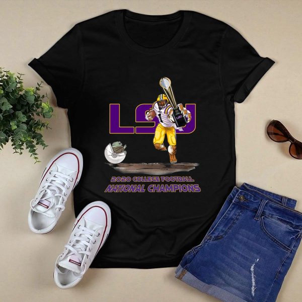 Baby Yoda Lsu Tigers Champions National College Football 2020 shirt Black 1