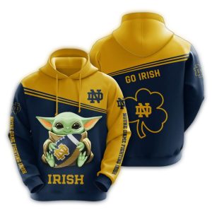 Baby Yoda Notre Dame Fighting Irish All Over Print Hoodie