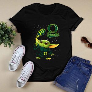 Baby Yoda Oregon Ducks Star Wars Football T-Shirt