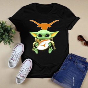 Baby Yoda Texas Longhorns Football T-Shirt