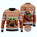 Baby Yoda Texas Longhorns Football Ugly Sweater