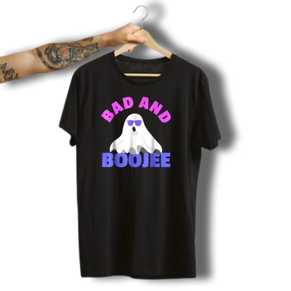 Bad And Boojee Funny Halloween For Adults Ghost With Sunglasses T Shirt t shirt 1 1