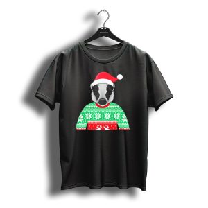 Badger Christmas Sweater Santa Hat T-Shirt
