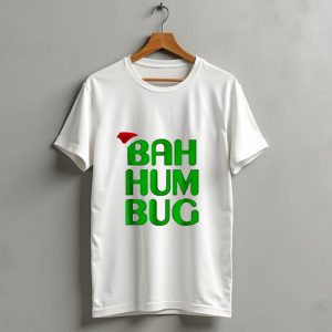 Bah Hum Bug Christmas Text With Santa Hat T Shirt