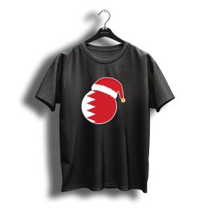 Bahrain Flag With Santa Claus Hat Christmas T-Shirt