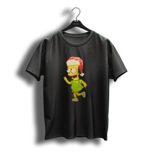 Bart Simpson New Year Merry Christmas Santa Hat Mood T-Shirt