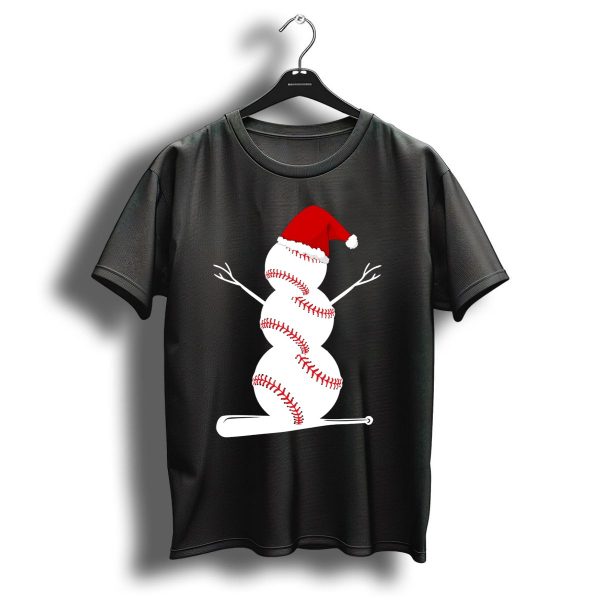 Baseball Snowman Santa Hat Bat Christmas Ba01 T Shirt 1 t shirt 1
