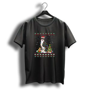 Basenji Christmas Santa Lights Tree Snowflakes T Shirt