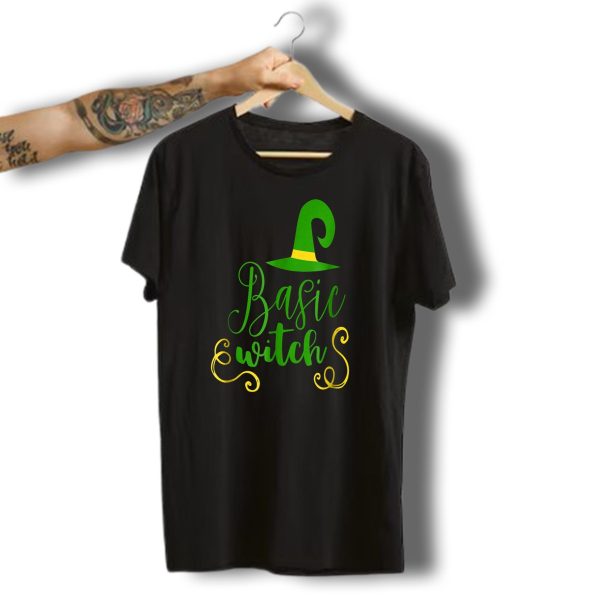 Basic Witch Funny Halloween Teacher Wife Mom Green85 T Shirt t shirt 1