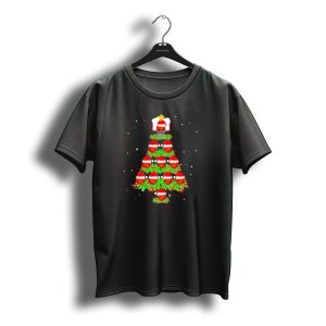 Basketball Hoops And Santa Hats Christmas Tree T-Shirt