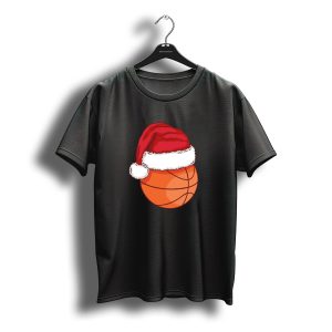 Basketball Player Santa Hat Christmas T-Shirt