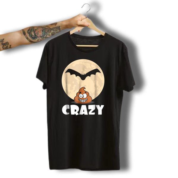 Bat Dump Crazy Funny Halloween Poop Emoticon Moon Bat T Shirt t shirt 1