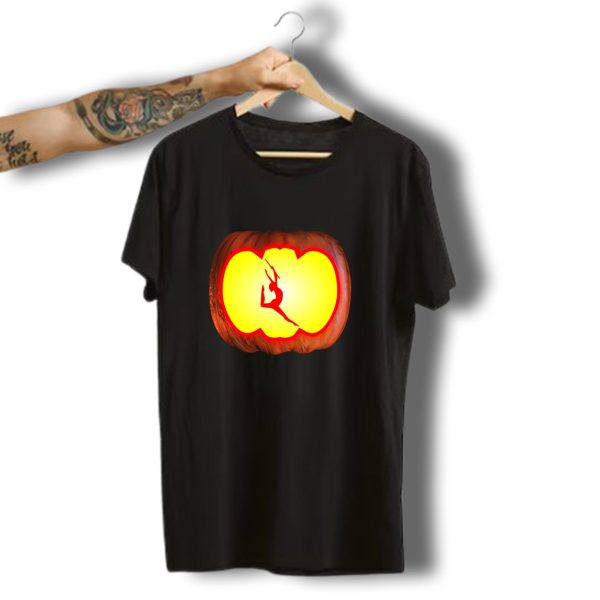 Baton Twirling Dancer Silhouette Halloween Pumpkin T Shirt t shirt 1