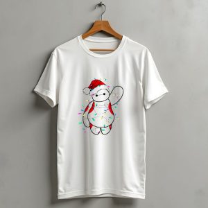 Baymax Wrapped In Christmas Lights Santa Hat T Shirt