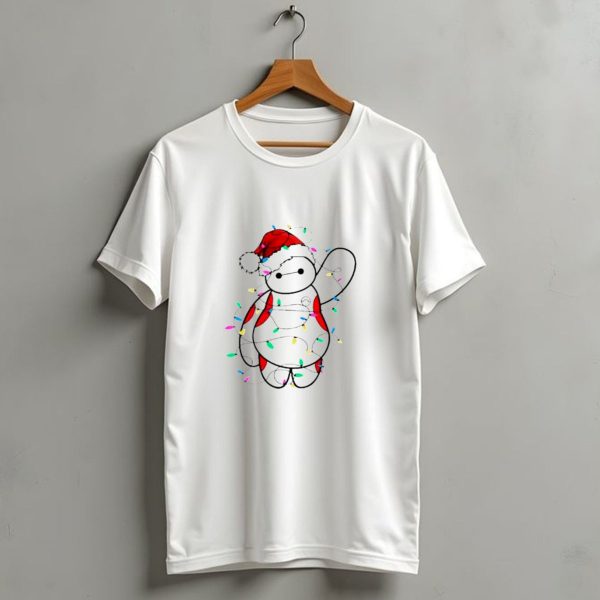 Baymax Wrapped In Christmas Lights Santa Hat T Shirt 1 t shirt 1