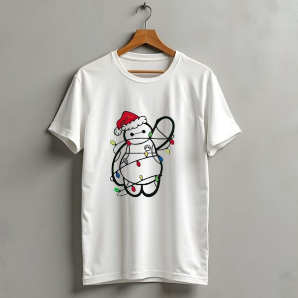 Baymax Wrapped In Christmas Lights Wearing Santa Hat T Shirt 1 t shirt 1