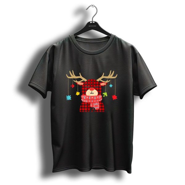 Be Kind Autism Awareness Christmas Reindeer Puzzle Scarf T Shirt 1 t shirt 1