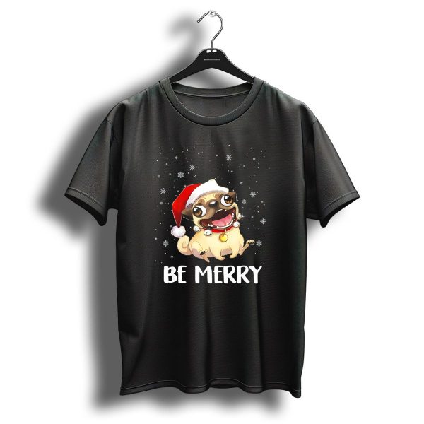Be Merry Christmas Costume Pug Santa Hat T Shirt 1 t shirt 1