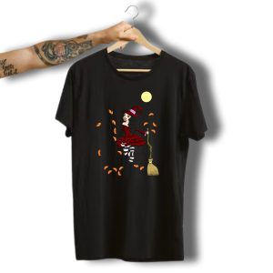 Be Witched Halloween Witch With Broom And Moon T-Shirt