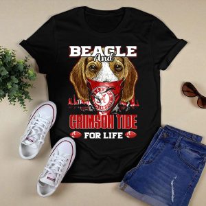 Beagle And Alabama Crimson Tide For Life T Shirt