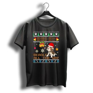 Beagle Bell Beagle Bell Beagle All The Way Christmas Dog T-Shirt