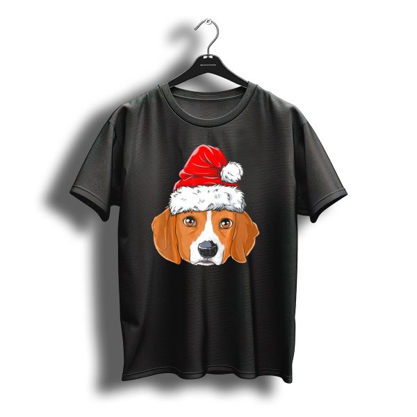 Beagle Christmas Dog Santa Hat Holiday T Shirt t shirt 1