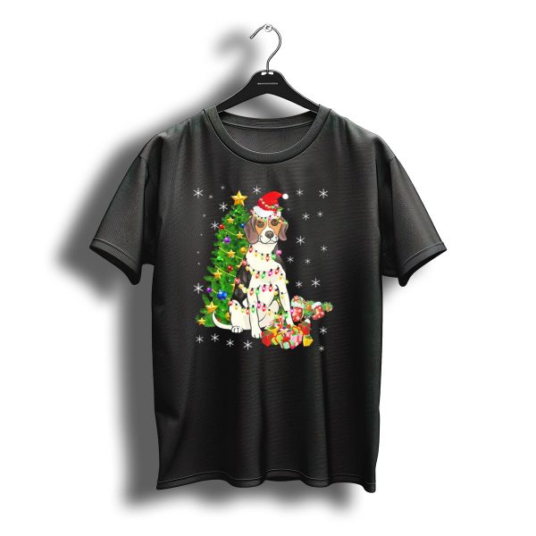 Beagle Christmas Lights Santa Hat Costume Tree And Presents T Shirt t shirt 1